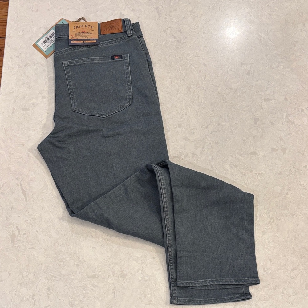 NWT Faherty Men's Stretch Terry 5-Pocket in Ocean
